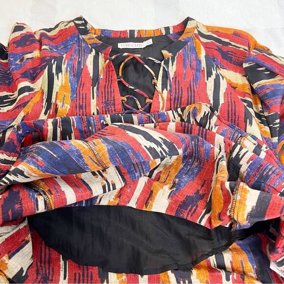 Maria Cher Nora Nia Short Dress in Warm Ikat Size XS - Picture 12 of 15